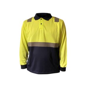 POLERA PIQUE BICOLOR AMARILLO FLUOR ML LOGISTIC